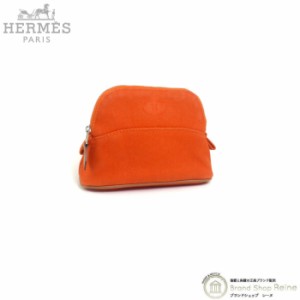 【SAランク】HERMES エルメス ボリードポーチミニ コットンキャンバス レザー ネイビー バイカラー アクセサリーポーチ 【ISEYA】