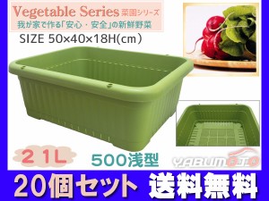 野菜 プランター 葉もの野菜 21L 500浅型 20個セット 50×40×18H(cm) 菜園 グリーン アイカ aika 法人のみ配送 送料無料