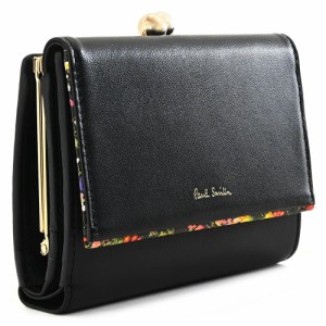 ポールスミス 財布 二つ折り財布 がま口財布 黒(ブラック) Paul Smith bpw103-10 レディース 婦人 ギフト 定番 彼氏 彼女 プレゼント