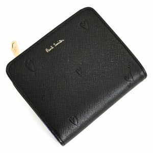 ポールスミス 財布 二つ折り財布 L字ファスナー 黒(ブラック) Paul Smith pwd793-10 レディース 婦人 ギフト 定番 彼氏 彼女 プレゼント