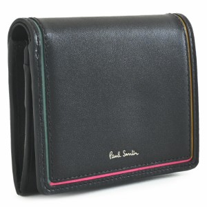 ポールスミス 財布 二つ折り財布 BOX型 黒(ブラック) Paul Smith bpw084-10 レディース 婦人 ギフト 定番 彼氏 彼女 プレゼント