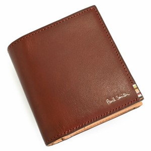 展示品箱なし ポールスミス 財布 二つ折り財布 BOX型 茶(ブラウン) Paul Smith psq097-70 メンズ 紳士