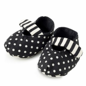 ベビーシューズ polka dot small(twill・black)【ファーストシューズ ルームシューズ ベビー靴】(赤ちゃん ベビー 出産祝い男の子 女の子