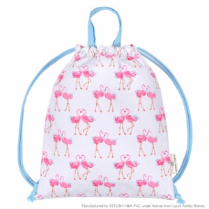 LAURA ASHLEY ナップサック キルティング Pretty Flamingo 子供用 ナップサック 巾着 体操着入れ 小学生 子供 キッズ お着替え袋 おしゃ