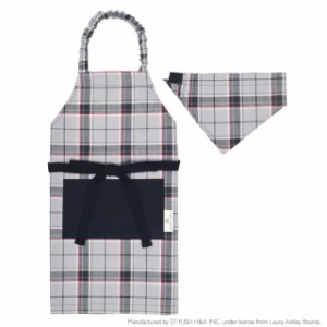 LAURA ASHLEY 子どもエプロン(100〜120cm) Highland check 子供用 子供 エプロン 三角巾 セット ゴム キッズエプロン 子供用 おしゃれ 幼