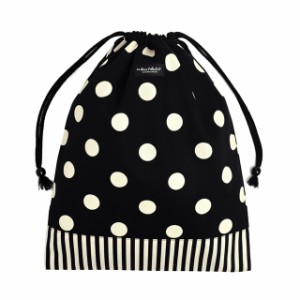 decor PolkaDot 巾着 大 体操服袋 polka dot large(twill・black)xnarrow stripe(twill・black) 子供用 大 体操服袋 体操服入れ ナップサ