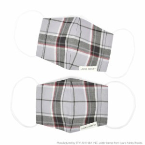 LAURA ASHLEY 大人用 マスク フリーサイズ 2枚セット (銀イオン抗菌ガーゼ) Highland check 洗える 布 立体 おしゃれ かわいい N5328322 