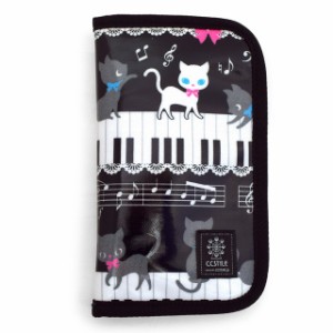 彫刻刀ケース(ケースのみ) ピアノの上で踊る黒猫ワルツ(ブラック) 子供用 ケースのみ 小学生 彫刻刀セット こども 子供用彫刻刀 N9400700
