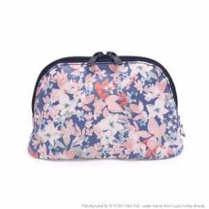 LAURA ASHLEY ラウンドポーチ スモール Floret 化粧ポーチ おしゃれ 化粧ポーチ かわいい化粧ポーチ 小さめ W1004600 カラフルキャンディ