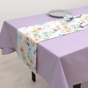 テーブルランナー・テーブルセンター (30cm×100cm) リバーシブルタイプ 綿100% パステルフローラル 花柄 フラワー フローラル 洗濯 織物