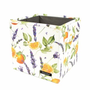 ファブリックボックス Sサイズ (26cm×26cm) ソレイユプロヴァンス ホワイト オレンジ フルーツ 収納ボックス おしゃれ オシャレ カラー