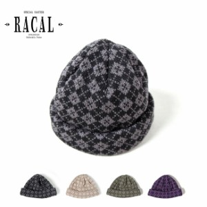 RACAL ラカル アーガイルロールニットキャップ