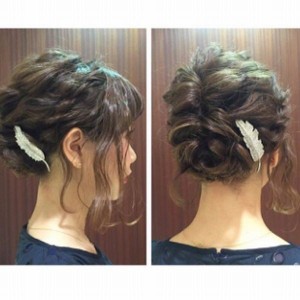 コサージュ ヘアアクセサリー フェザー髪飾り ティアラ ヘアコーム ゴールド シルバー かわいい ヘアクリップ ヘアピン デート 送料無料