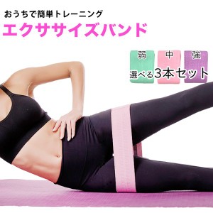 3本セット エクササイズバンド トレーニングバンド ヒップアップ ふともも 美尻 筋トレ 膝関節周囲筋 大臀筋 フィットネス バンド レジス