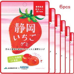 6袋セット販売 グミ 乳酸菌入り 静岡いちごグミ カネカ食品 紅ほっぺ 美味しい スッキリ 甘味と酸味の絶妙なバランス 濃厚なコク さわや