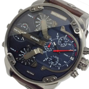 ディーゼル DIESEL 腕時計 DZ7314 メンズ 4タイム クロノグラフ ミスターダディ ネイビー