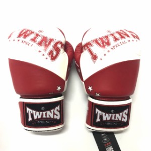 新品 正規 TWINS 本格 ボクシンググローブ 赤白スター /サイズ選択/8/10/12/14/16/大人用/子供用/ムエタイ/本革製/マジックテープ式