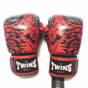 新品 正規 TWINS 本格 ボクシンググローブ 黒赤熊 /サイズ選択/8/10/12/14/16/大人用/子供用/ムエタイ/本革製/マジックテープ式