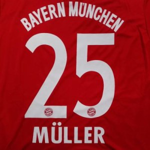 大人用 A022 19 バイエルン MULLER*25 ミュラー 赤 ゲームシャツ パンツ付 /サッカー/チームオーダー/ユニフォーム 