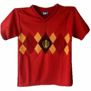 子供用 K029 18 ベルギー 赤 ゲームシャツ パンツ付 /サッカー/キッズ/ジュニア/ユニフォーム /上下セットホーム