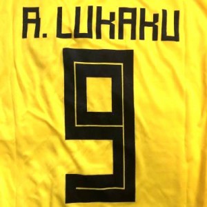 大人用 A029 18 ベルギー R.LUKAKU*9 ルカク 黄 ゲームシャツ パンツ付 /サッカー/チームオーダー/ユニフォーム /上下セット