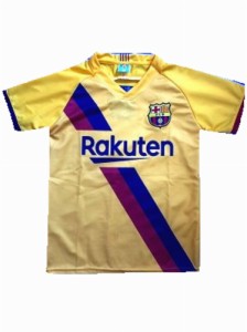 子供用 K134 20 バルセロナ COUTINHO*7 コウチーニョ 黄斜め線 ゲームシャツ パンツ付 /サッカー/キッズ/ユニフォーム /上下セット