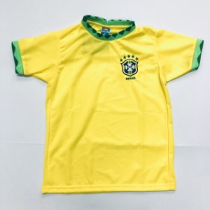 子供用 K012 21 ブラジル 黄袖緑 ゲームシャツ パンツ付 /サッカー/キッズ/ジュニア/ユニフォーム/上下セット