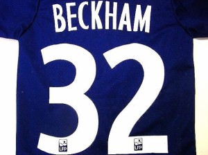 子供用 K072 20 パリサンジェルマン BECKHAM*32 ベッカム 紺白 ゲームシャツ パンツ付 /サッカー/キッズ/ジュニア/ユニフォーム