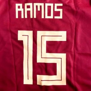 子供用 K014 19 スペイン RAMOS*15 セルヒオ ラモス 赤 ゲームシャツ パンツ付 /サッカー/キッズ/ジュニア/ユニフォーム/上下セット