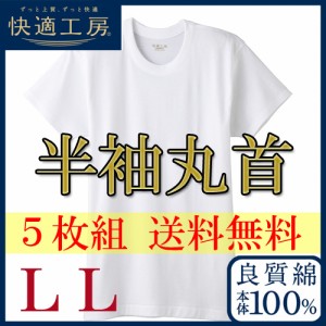 メンズ インナー 半袖 GUNZE 快適工房 半袖丸首 KH5014 ５枚組 送料無料 llサイズ 大きいサイズ グンゼ gunze アンダーシャツ 肌着 まと