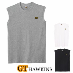 スリーブレス tシャツ メンズ グンゼ GTホーキンス 丸首 クルーネック Ｔシャツ HK2118A 単品 gtホーキンス ブランド 無地(04434)