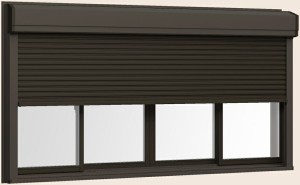 サーモスII-H シャッター付引違い窓 4枚建て 標準タイプ / 手動 一般複層ガラス仕様 256204 W：2,600mm × H：2,030mm LIXIL リクシル TO