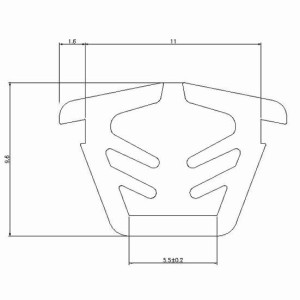 グレイジングチャンネル ガラス厚：3mm用 150m / 1巻 WB2553 部品色：ホワイト(WH) 交換用 部品 三協 アルミ