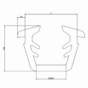 グレイジングチャンネル ガラス厚：6mm用 150m / 1巻 WB2556 部品色：ホワイト(WH) 交換用 部品 三協 アルミ