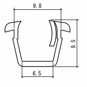 グレイジングチャンネル ガラス厚：6・6.8mm用 150m / 1巻 WB4314 部品色：ホワイト(WH) 交換用 部品 三協 アルミ