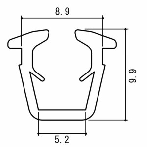 グレイジングチャンネル ガラス厚：4mm用 15m / 1巻 WB6182-15 部品色：ホワイト(WH) 交換用 部品 三協 アルミ