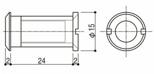 ドアスコープ(ドアアイ) / 1個入り HH-2K-19385 交換用 部品 YKK AP