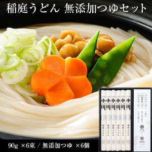 稲庭うどん小川 稲庭うどん 無添加つゆセット 6人前 (90g x6)  お中元/プレゼント/ギフト/麺類