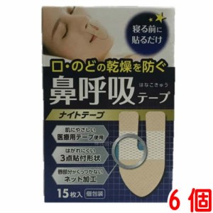 鼻呼吸テープ ナイトテープ 15枚入 6個 大協薬品工業 メール便 (ゆうパケット)