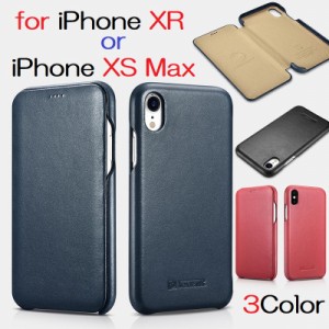 【正規品】iCARER iPhone XR 6.1インチ/XS Max 6.5インチ対応機種選択 本革 手帳型 曲線 エッジ ラグジュアリー レザー フリップ ケース 