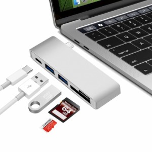 送料無料　USB-C カードリーダー&USB3.0×2ポート ハブ付 Cメス給電ポート付 アダプタ