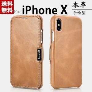 iCARER iPhone X XS Max XR 7 8 Plus 5.5inch SE2 7 8 6 6S 4.7インチ SE 5S選択 本革 ビンテージ レザー フリップ ケース Side-open ス