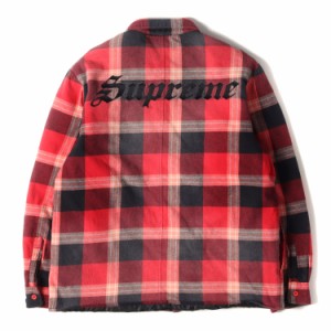 Supreme シュプリーム シャツ フェード加工 裏地キルティング チェック ネルシャツ Quilted Flannel Shirt 20AW レッド ブラック 赤黒 M 