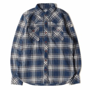 TMT ティーエムティー シャツ インディゴチェック ウエスタン ネルシャツ L/SL FLANNEL INDIGO CHECK SHIRT インディゴ グレー M トップ