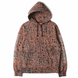 Supreme シュプリーム パーカー サイズ：S マーブル柄 アームロゴ スウェットパーカー Marble Hooded Sweatshirt 19SS オレンジ ブラック