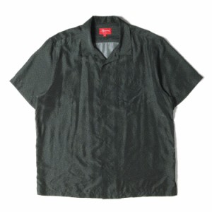 Supreme シュプリーム シャツ サイズ:XL レオパード柄 シルク オープンカラー 半袖シャツ Leopard Silk S/S Shirt 22SS チャコール トッ