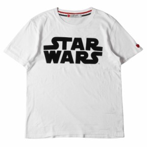 SEVESKIG セヴシグ Tシャツ サイズ:M STAR WARS フロッキー タイトル ロゴ クルーネック Tシャツ CS-SV-GS-3001 スターウォーズ ホワイト