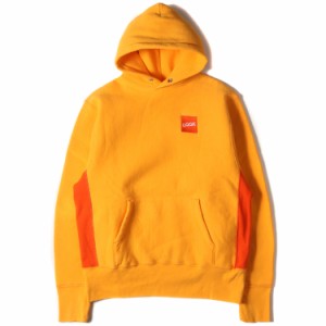 LQQK STUDIO ルックスタジオ パーカー BOXロゴ リバースウィーブ ヘビー スウェットパーカー SNAP HOODIE イエロー オレンジ M トップス 