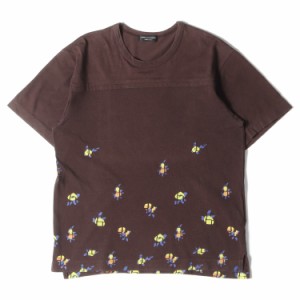 COMME des GARCONS コムデギャルソン Tシャツ 蛍光期 異素材 切替 グラフィック クルーネック Tシャツ PE-T028 02SS HOMME PLUS オム プ