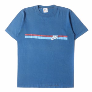 NIKE vintage ナイキ ヴィンテージ 70s オレンジタグ ロゴ プリント クルーネック Tシャツ USA製 ブルー M トップス カットソー 半袖 ア